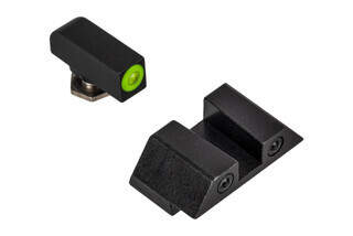 Night Fision Glow Dome night sight set for Glock G42/G43 handguns with square notch and yellow front sight.